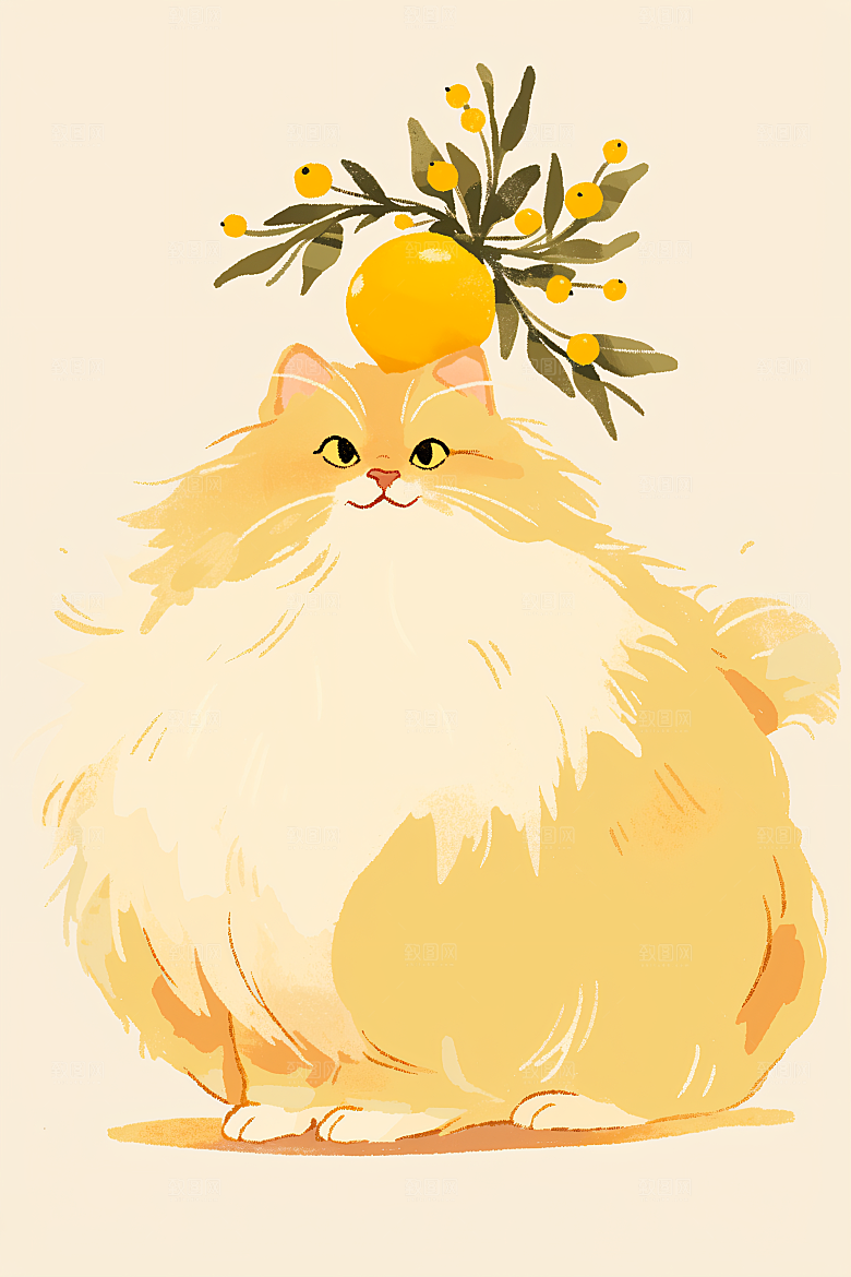 简约宠物猫咪狗狗艺术感插画