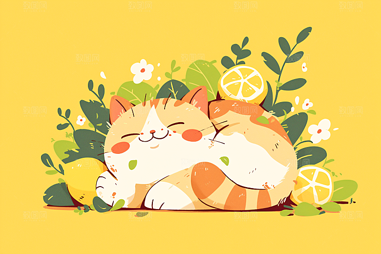 简约宠物高清猫咪狗狗插画