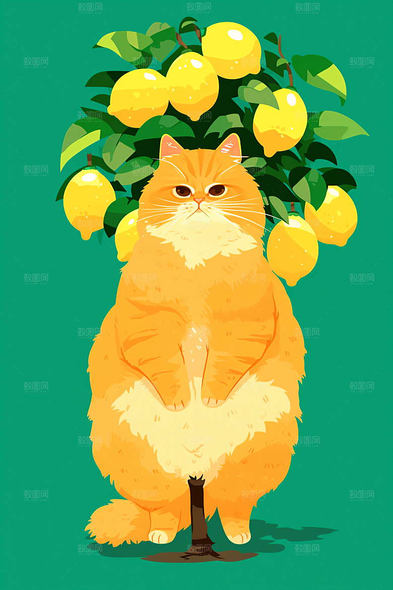 简约宠物卡通猫咪狗狗插画