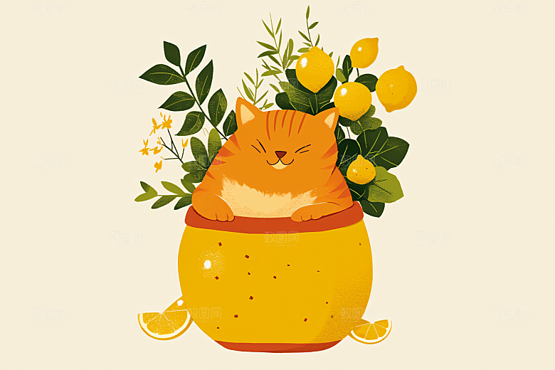 简约宠物猫咪狗狗绘本风插画