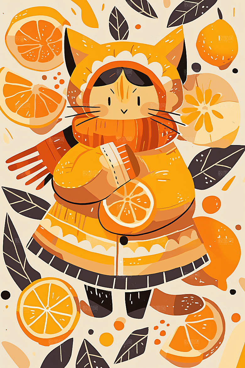 简约宠物绘本风猫咪狗狗插画