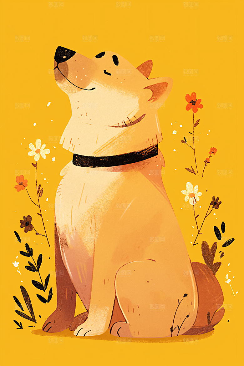简约宠物高清猫咪狗狗插画