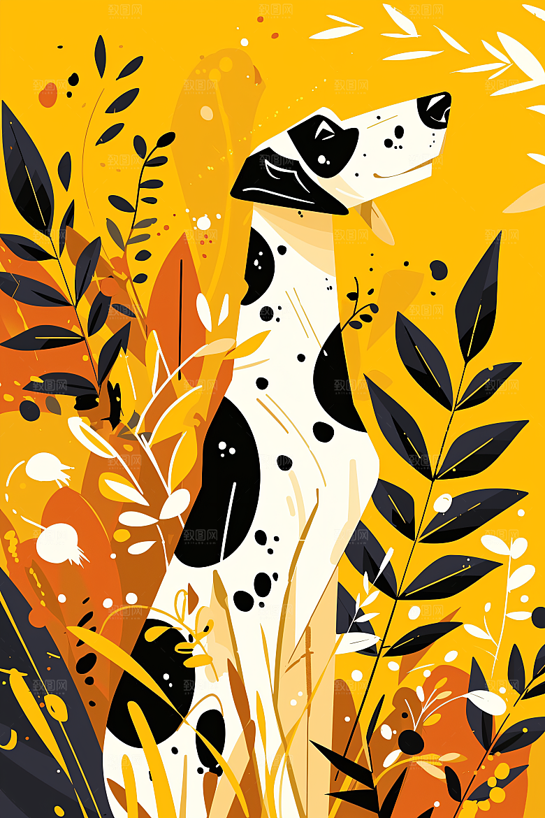 简约宠物可爱猫咪狗狗插画