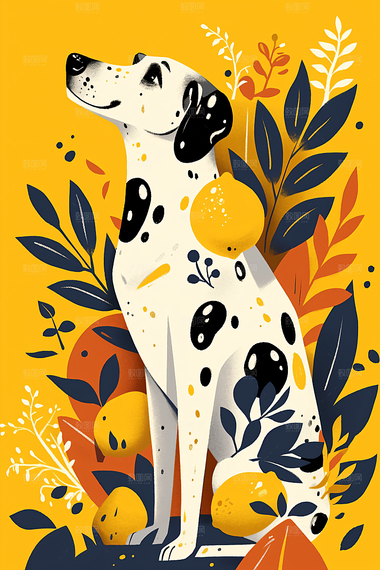 简约宠物可爱猫咪狗狗插画