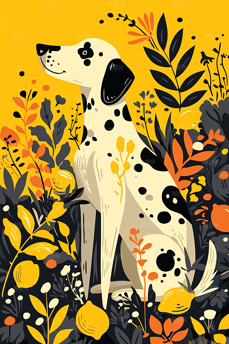 简约宠物萌宠猫咪狗狗插画