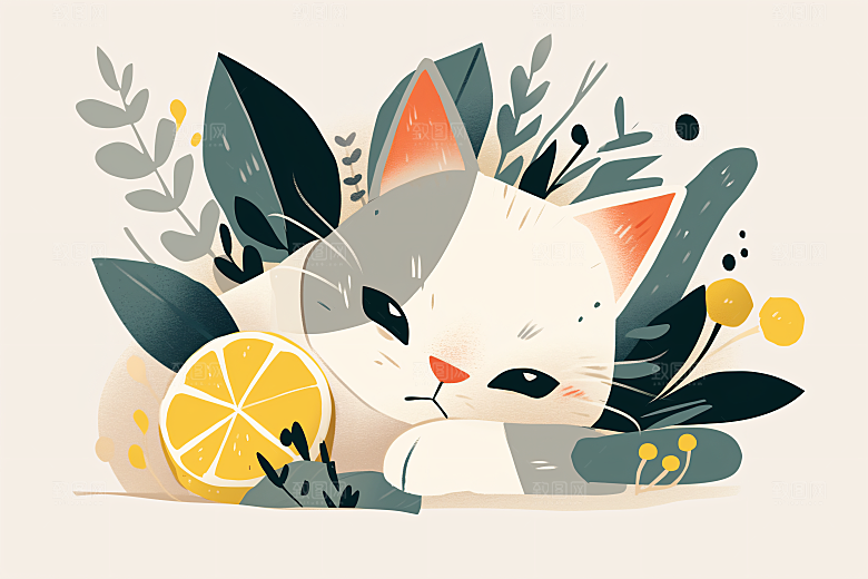 简约宠物高清彩色插画