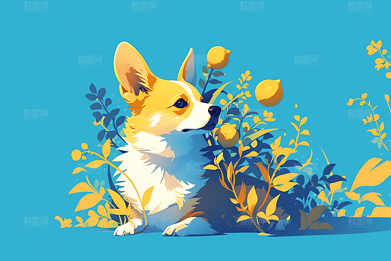 简约宠物唯美清新插画
