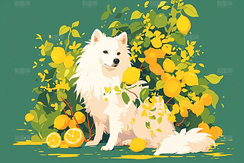 简约宠物可爱绘本风插画
