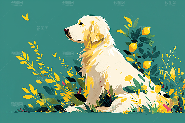 简约宠物可爱猫咪狗狗插画