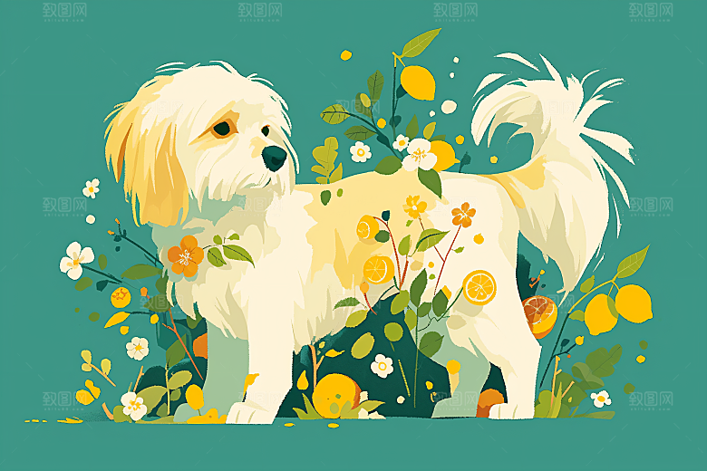 简约宠物高清卡通插画