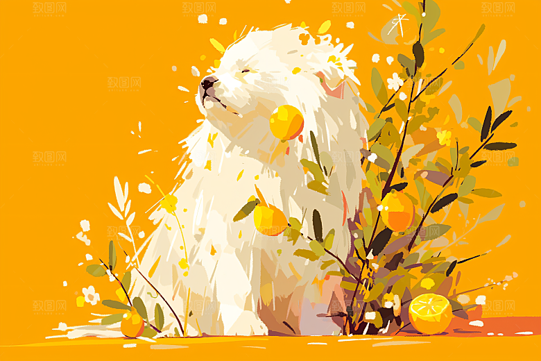 简约宠物萌宠猫咪狗狗插画