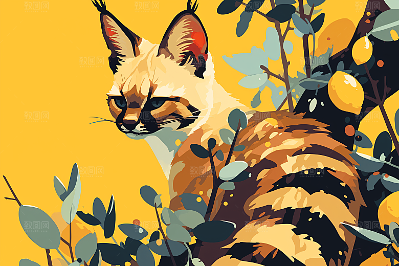 简约宠物绘本风猫咪狗狗插画