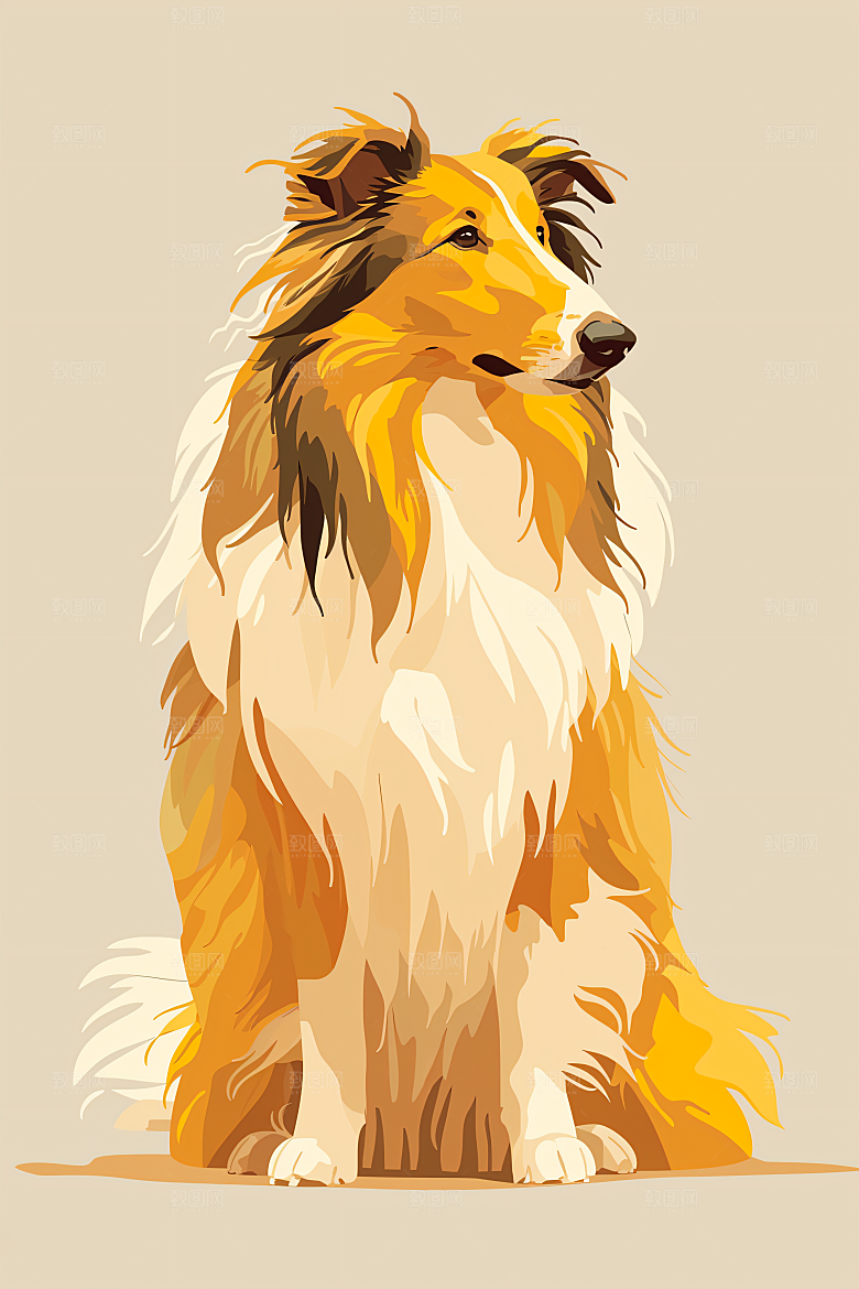 简约宠物猫咪狗狗高清插画