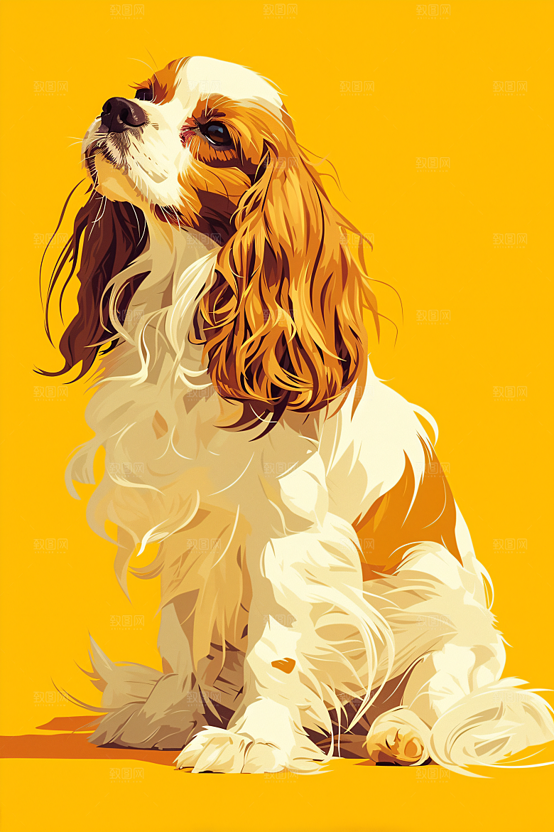 简约宠物手绘高清插画