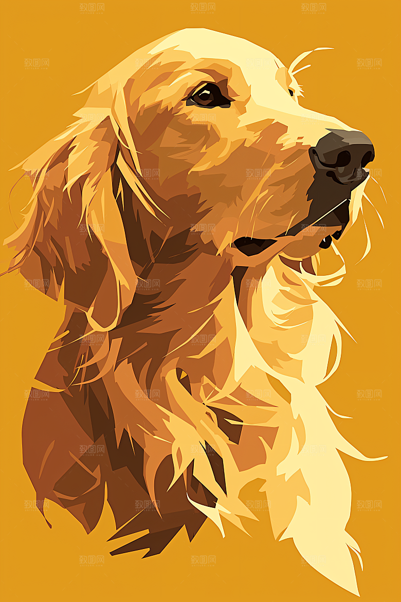 简约宠物自然彩色插画