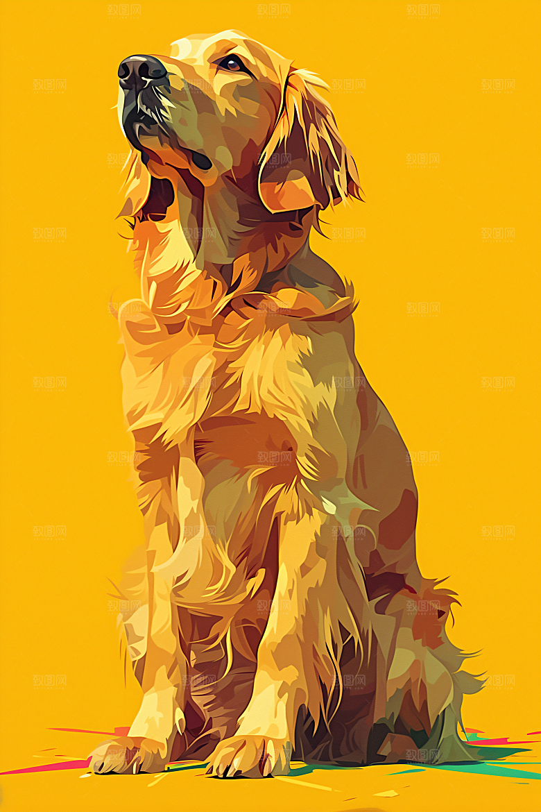 简约宠物猫咪狗狗萌宠插画