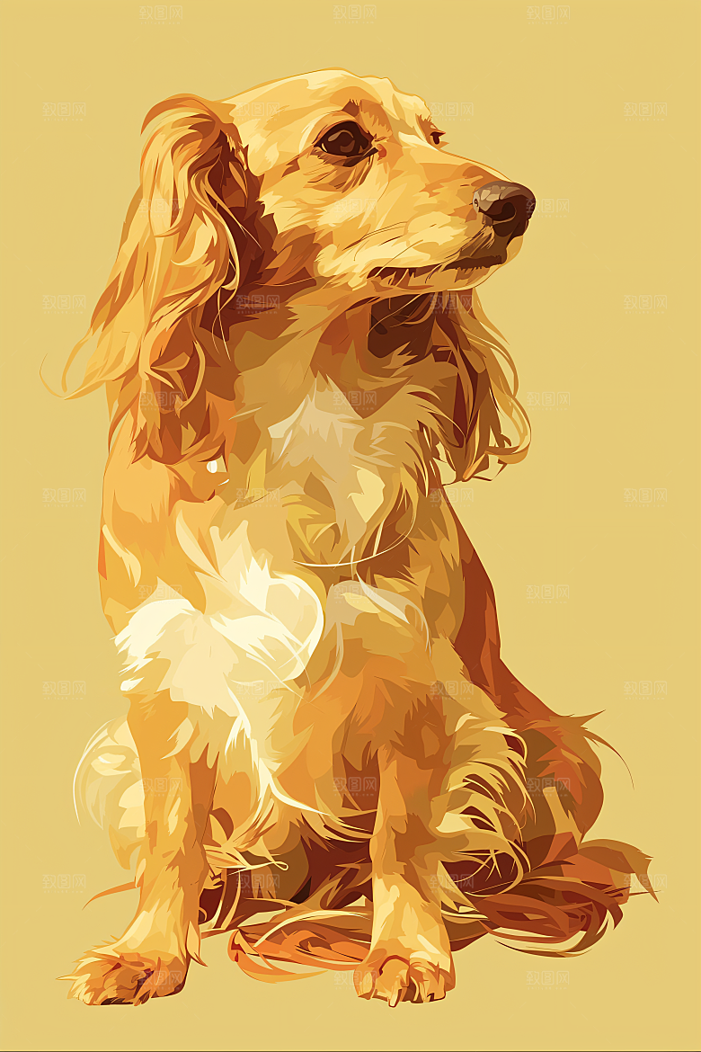 简约宠物可爱艺术感插画