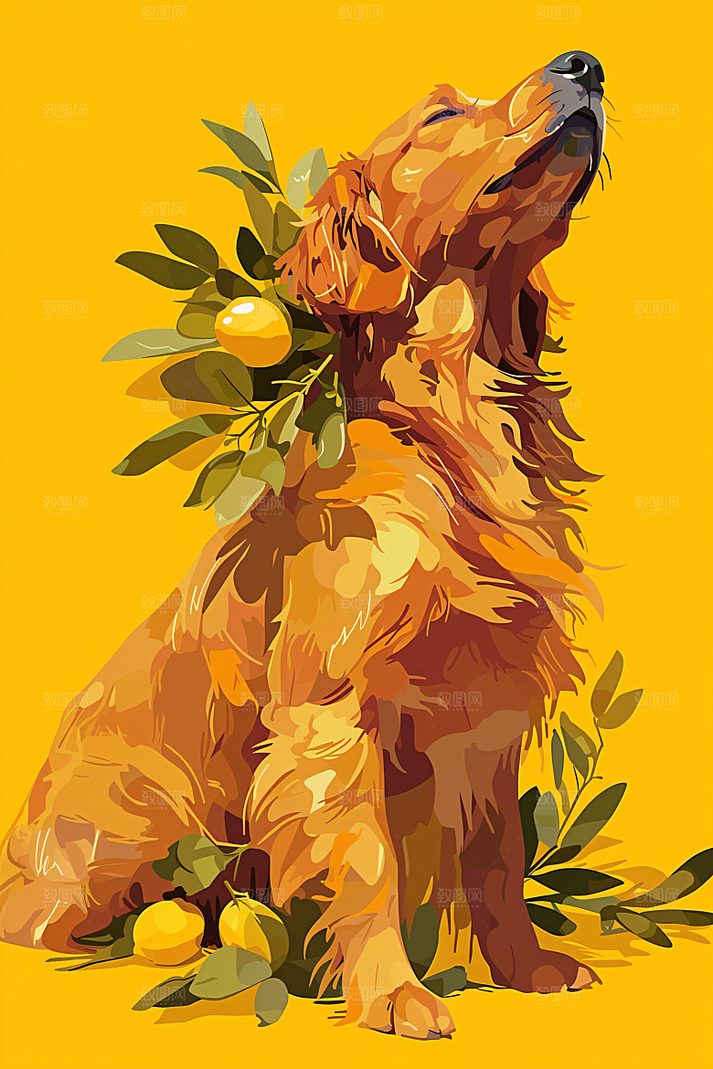 简约宠物手绘清新插画