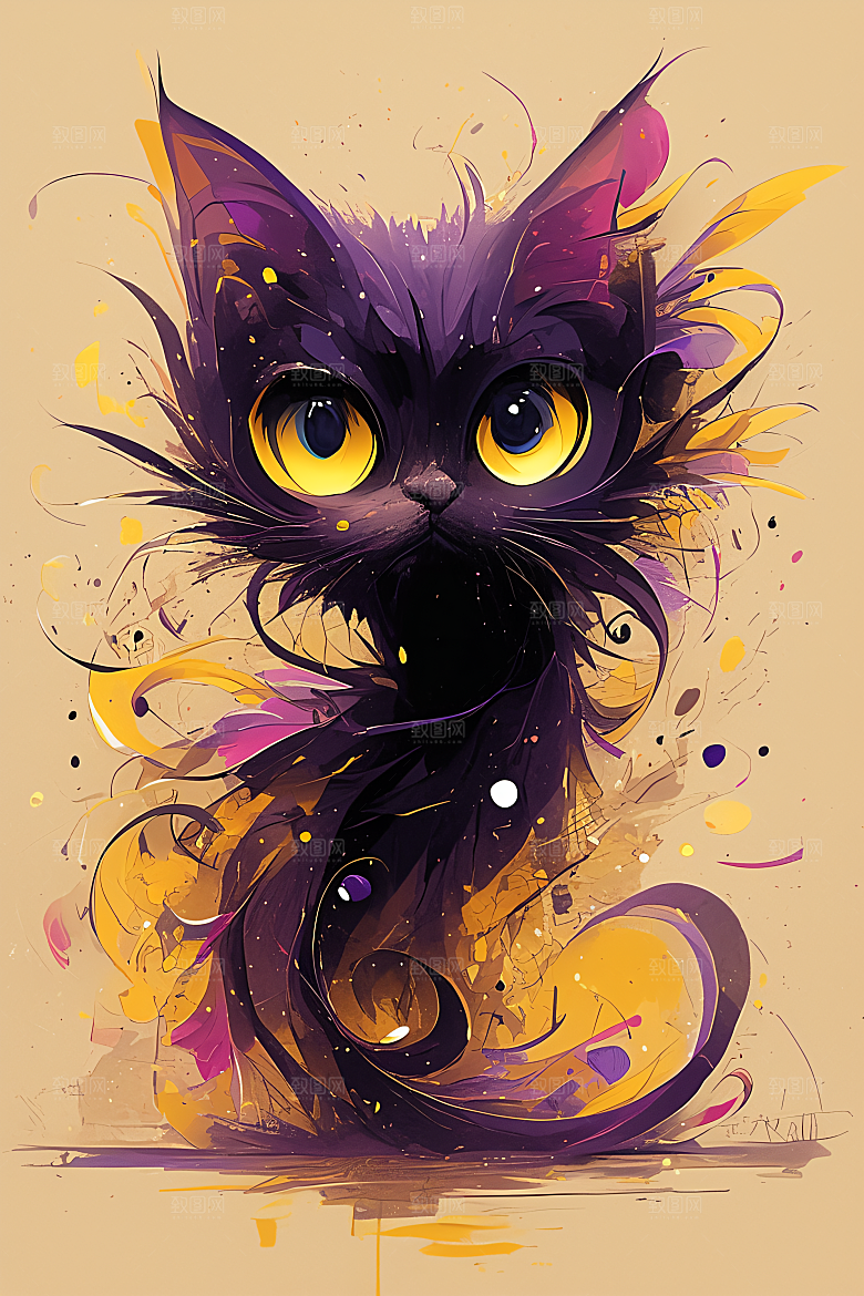 简约宠物绘本风自然插画
