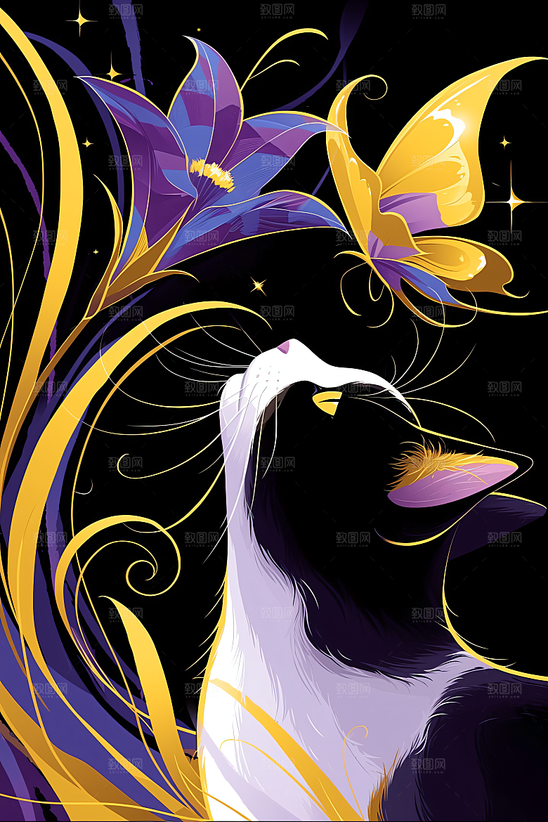 简约宠物高清萌宠插画