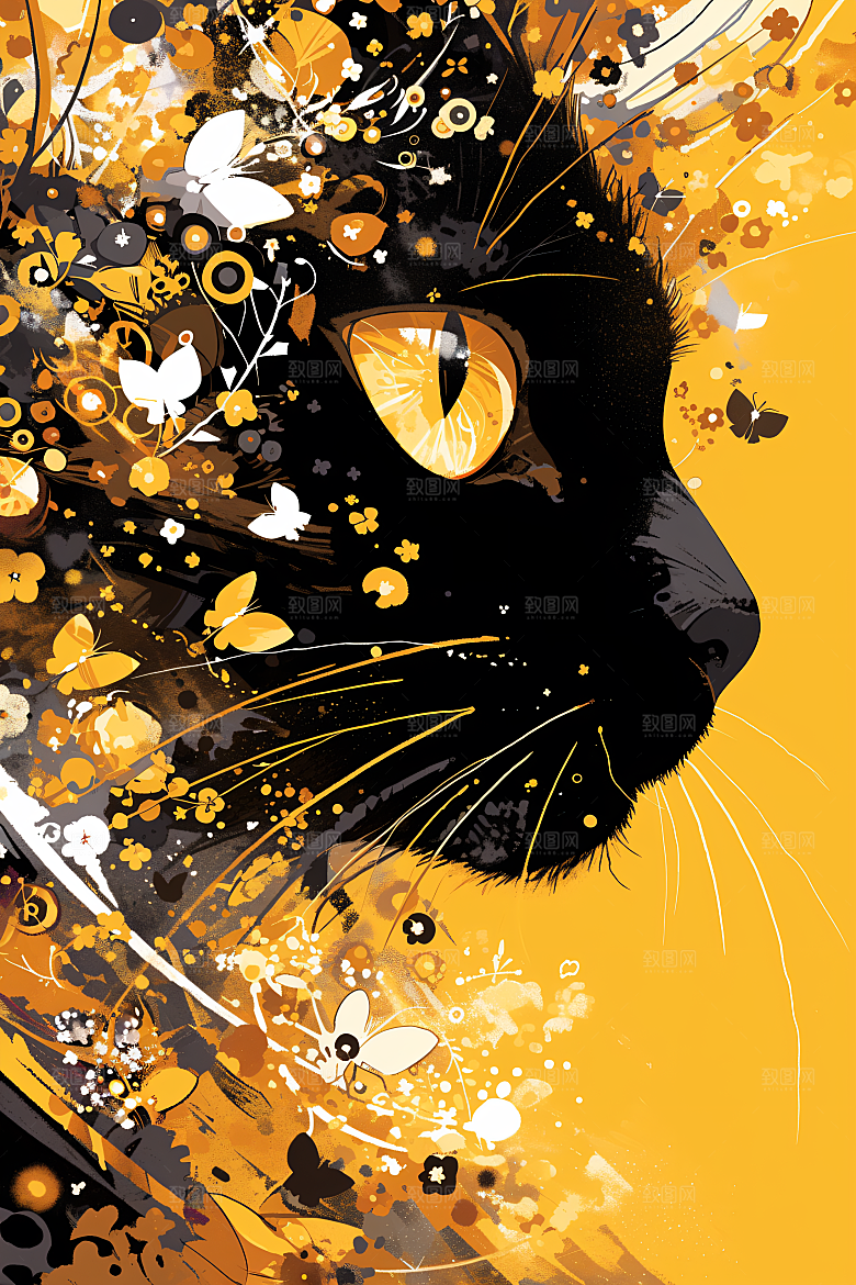 简约宠物绘本风猫咪狗狗插画