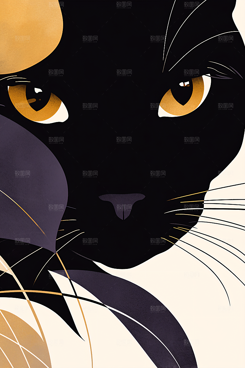 简约宠物卡通猫咪狗狗插画