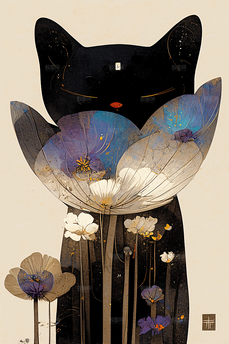 简约宠物可爱清新插画