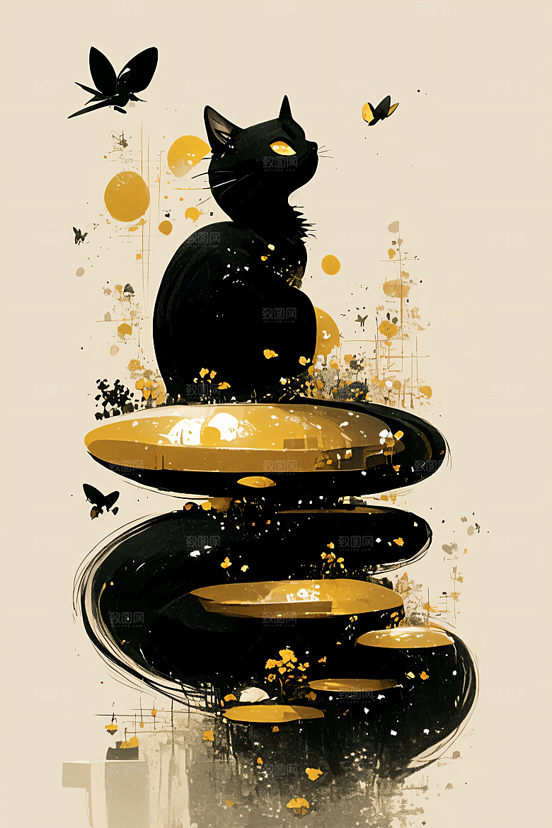 简约宠物萌宠清新插画