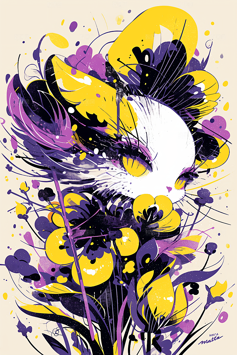 简约宠物高清猫咪狗狗插画
