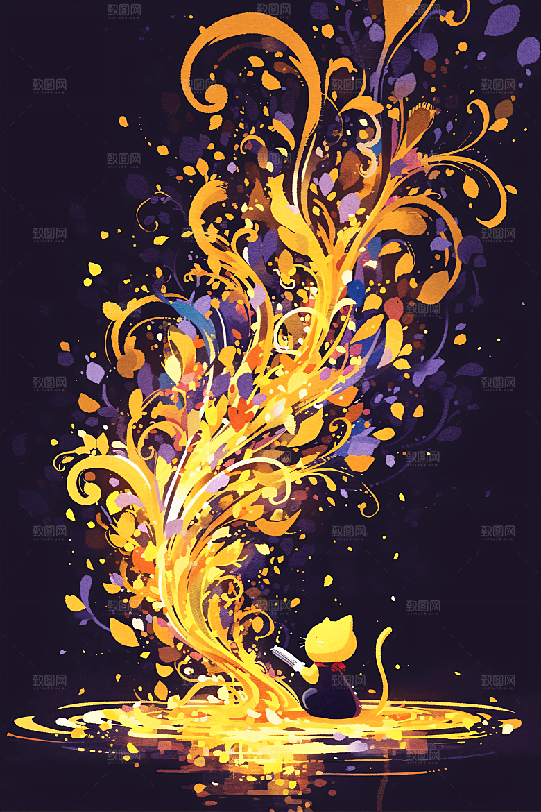 简约宠物高清清新插画