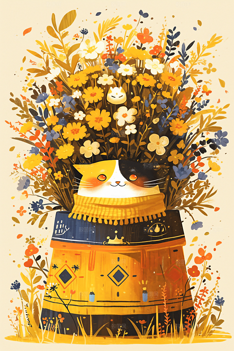 简约宠物高清猫咪狗狗插画