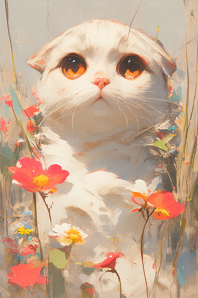 简约宠物手绘可爱插画