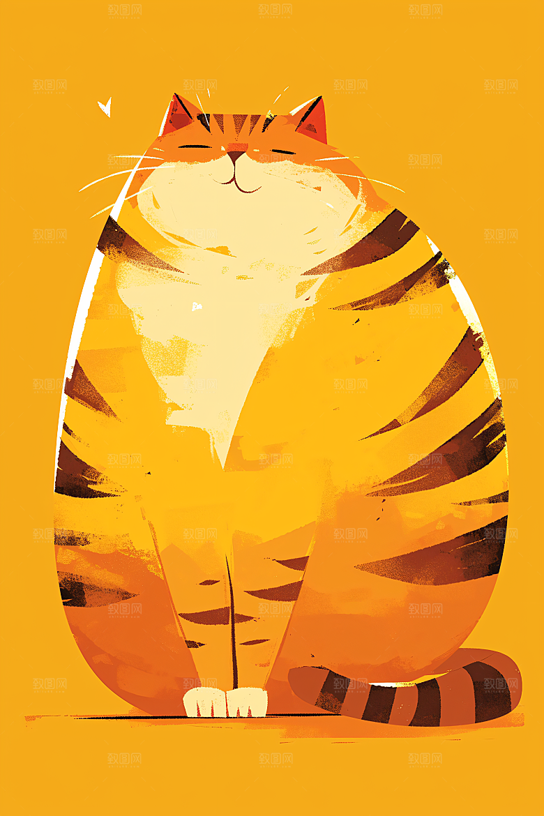 简约宠物彩色手绘插画