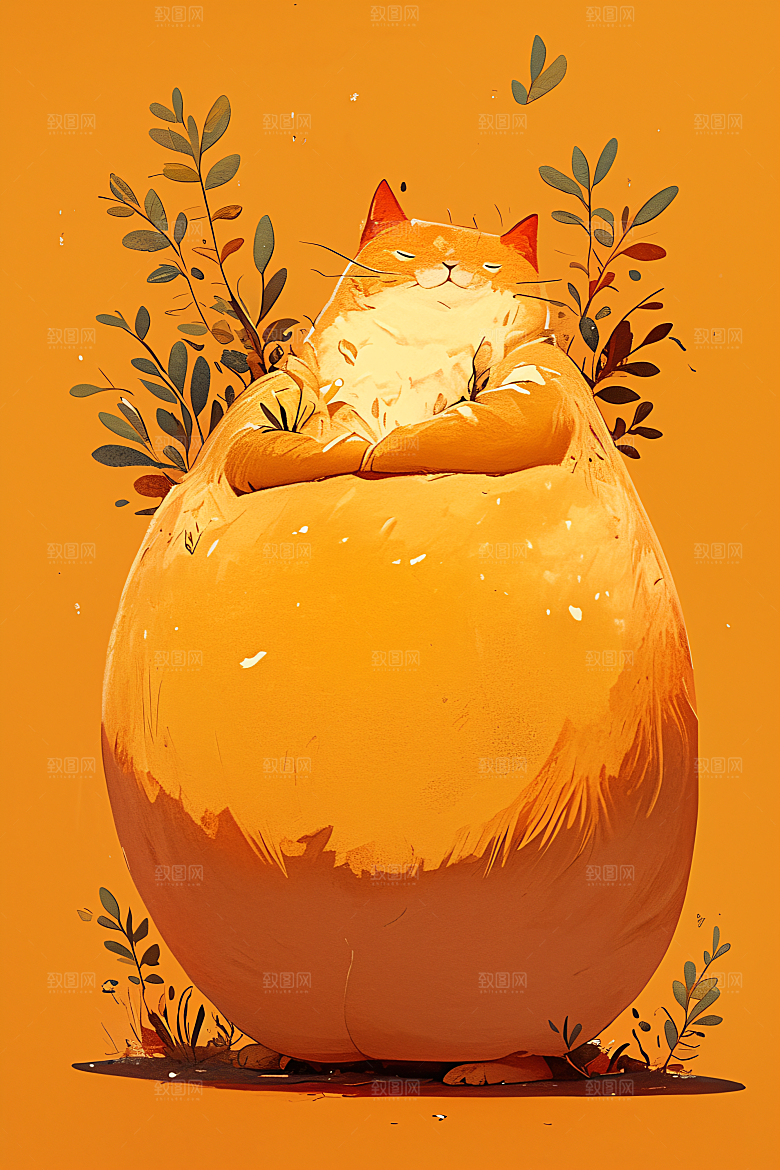 简约宠物唯美手绘插画