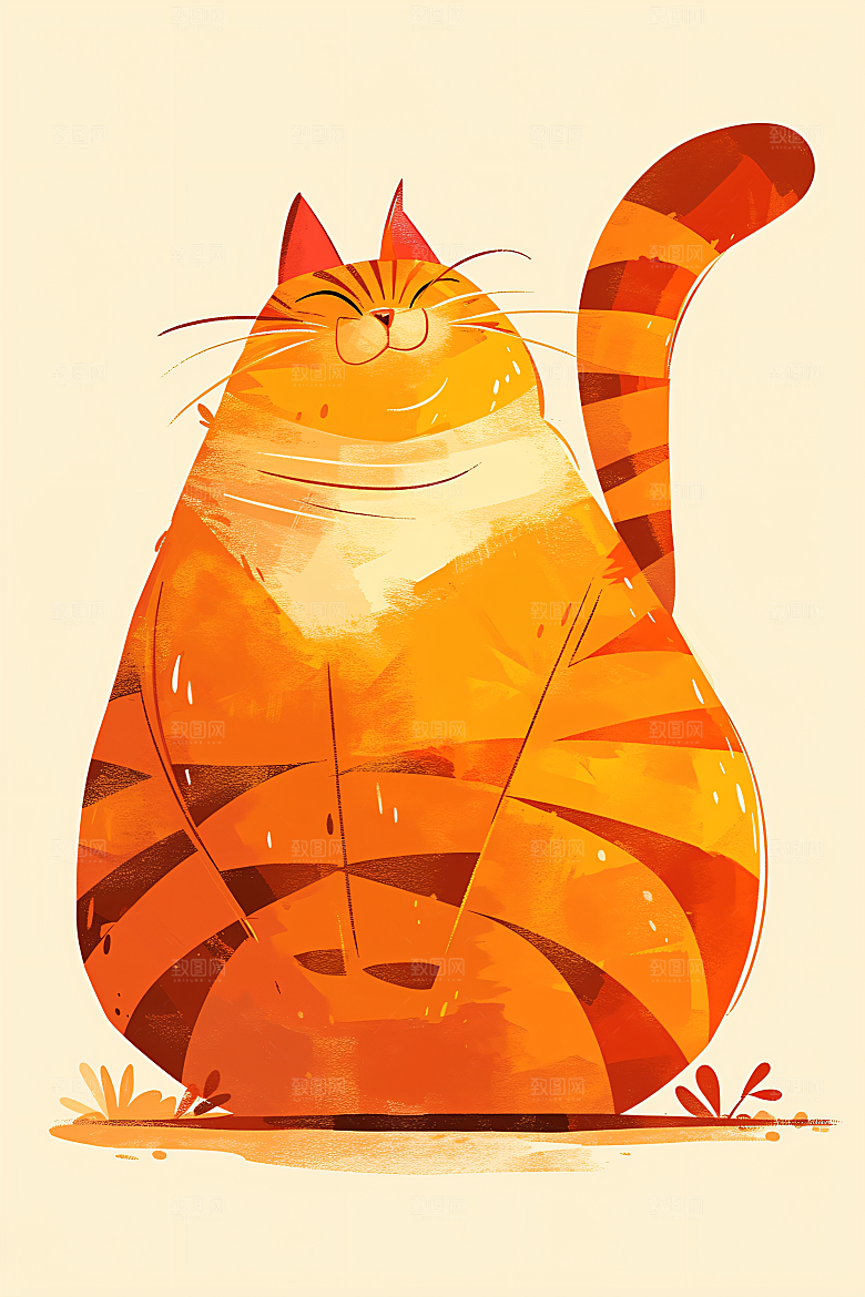 简约宠物唯美猫咪狗狗插画