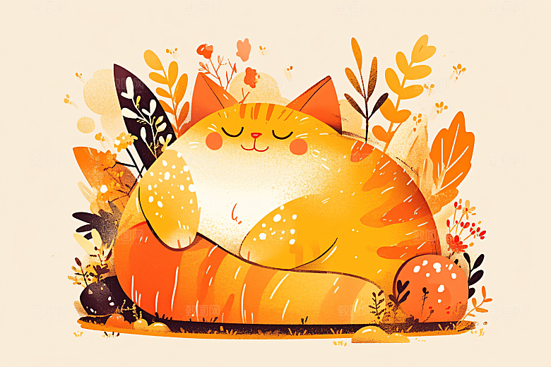 简约宠物艺术感猫咪狗狗插画
