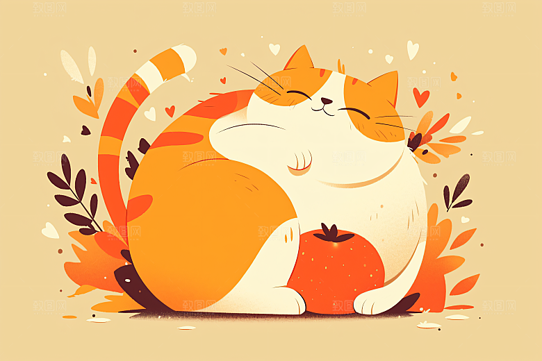 简约宠物唯美猫咪狗狗插画