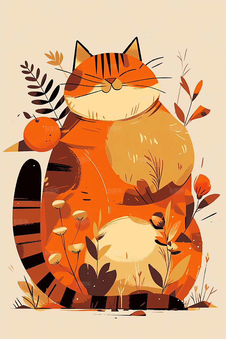 简约宠物萌宠猫咪狗狗插画