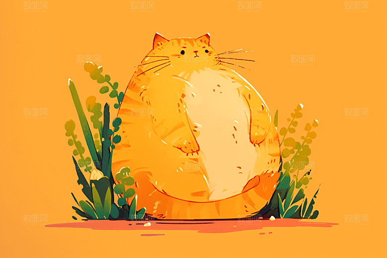简约宠物卡通自然插画