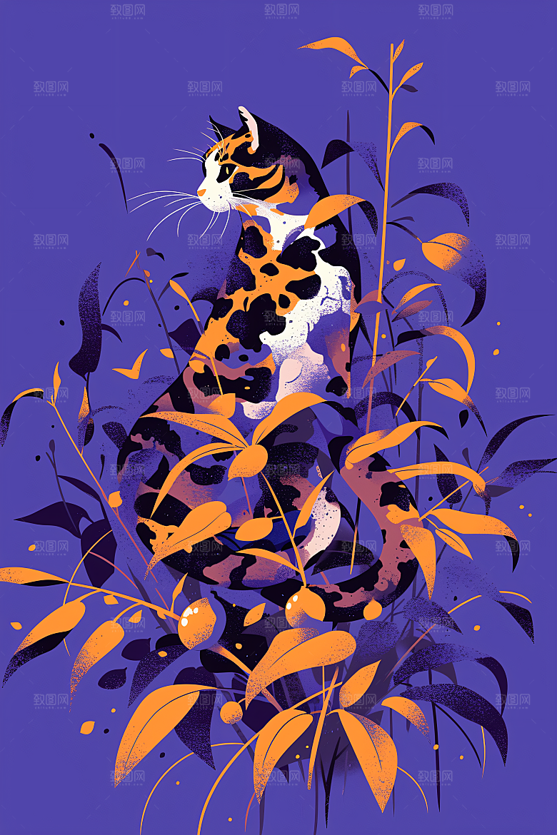 简约宠物清新可爱插画