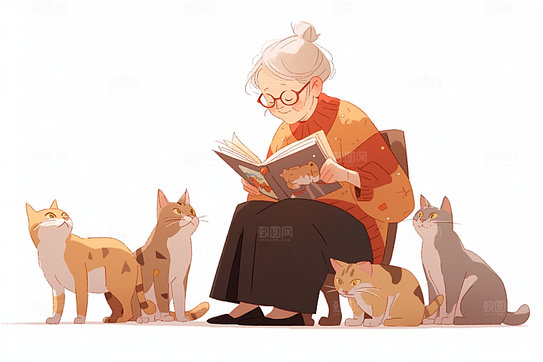 猫咪和少女小猫宠物素材