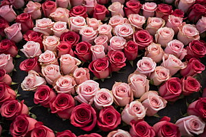 玫瑰边框花卉甜蜜摄影图