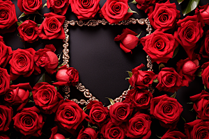 玫瑰边框玫瑰花浪漫摄影图