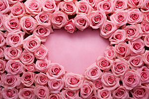 玫瑰边框情人节花卉摄影图
