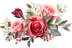玫瑰边框浪漫爱情摄影图