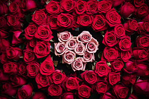 玫瑰边框玫瑰花浪漫摄影图