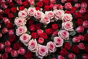 玫瑰边框玫瑰花幸福摄影图