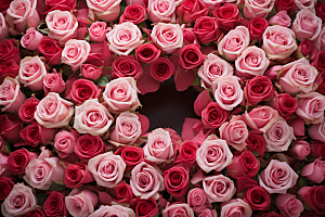 玫瑰边框花卉幸福摄影图