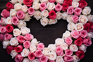 玫瑰边框幸福浪漫摄影图