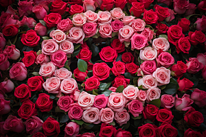玫瑰边框情人节花卉摄影图